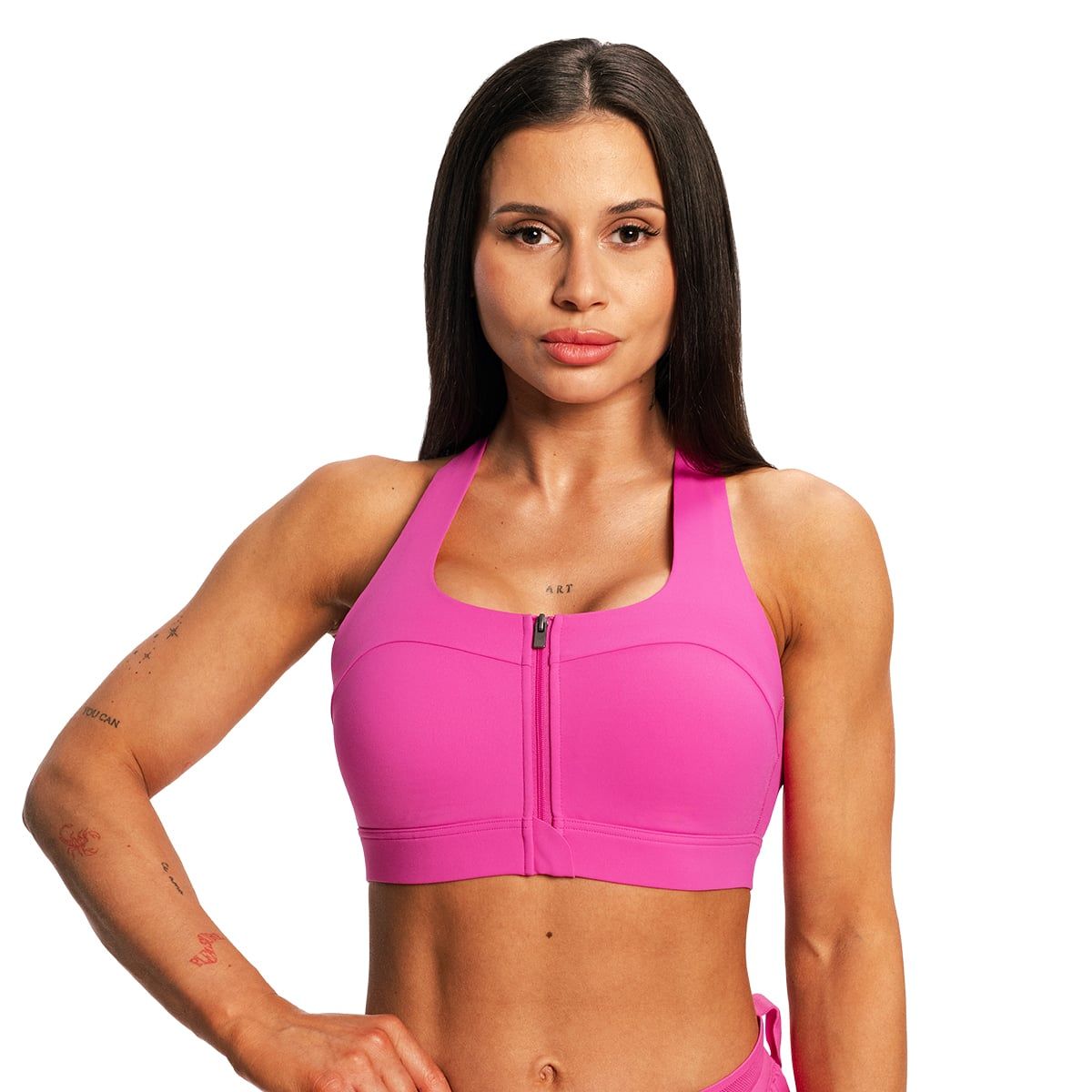 GymBeam Sport-BH Damen Pulse X Running mit Frontreißverschluss Lila 1 St