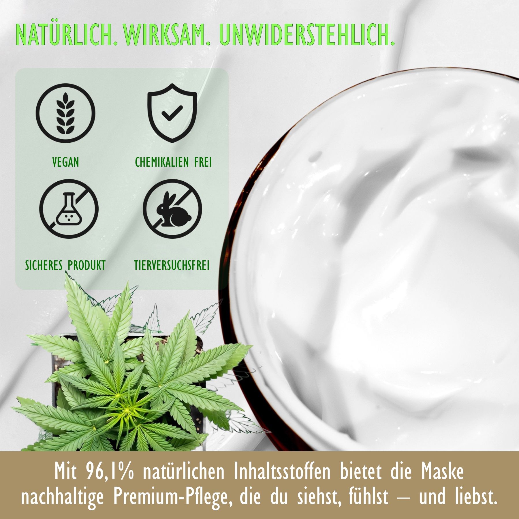 Hello Nature Haarmaske Repair Intensivpflege für Kopfhaut Hanföl