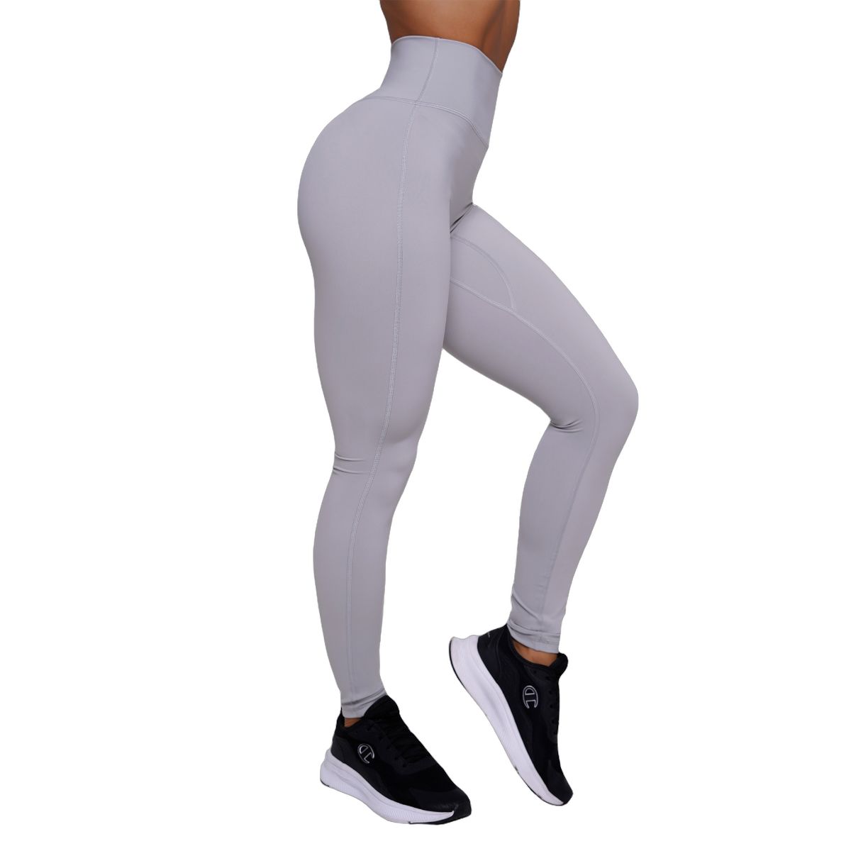 GymBeam Leggings Damen mit hoher Taille und elastischem Material, Mist Grey