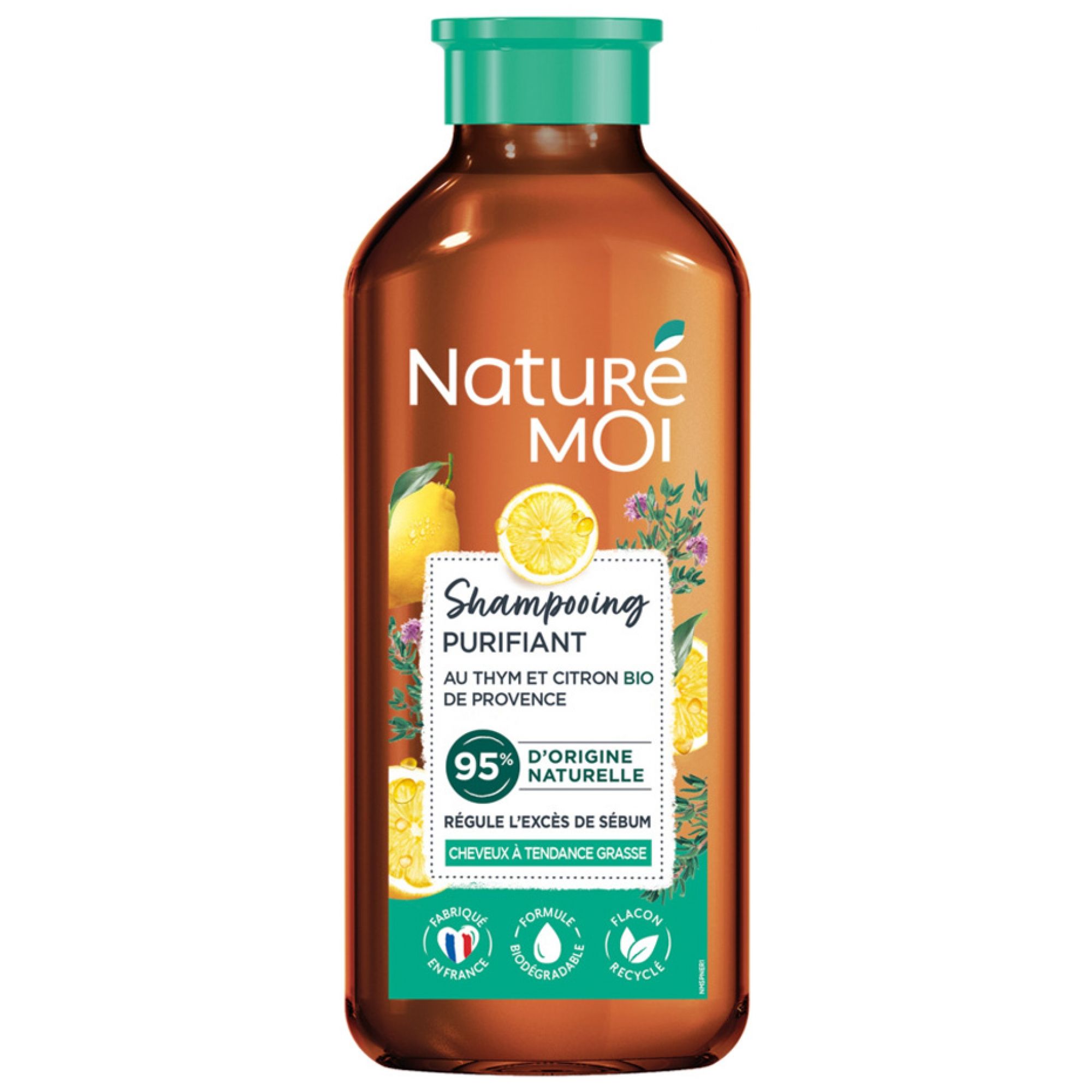 Naturé Moi Reinigender Shampoo Thymian und Zitrone Bio 7x3,5x18 cm