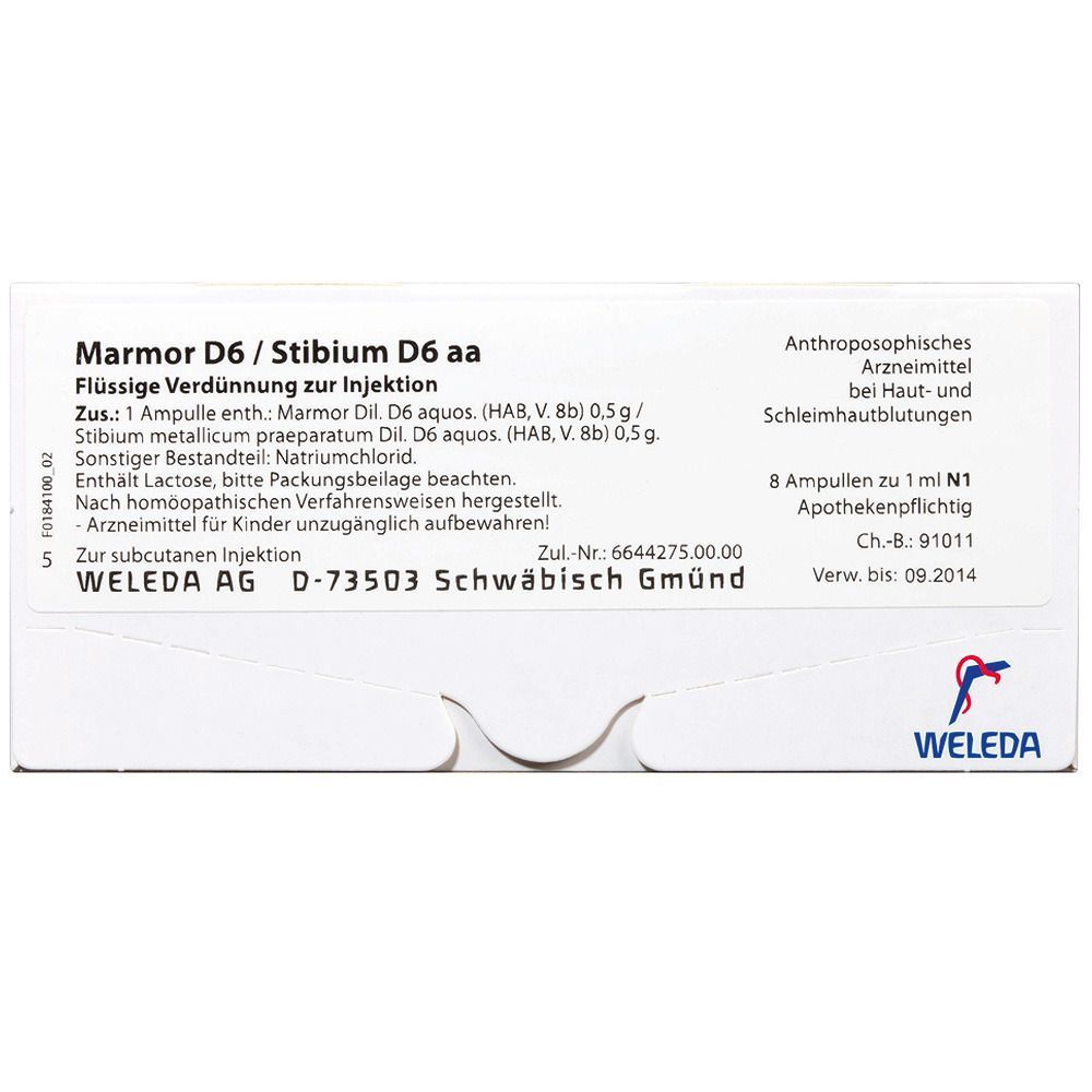 Marmor D6 / Stibium D6 aa Ampullen