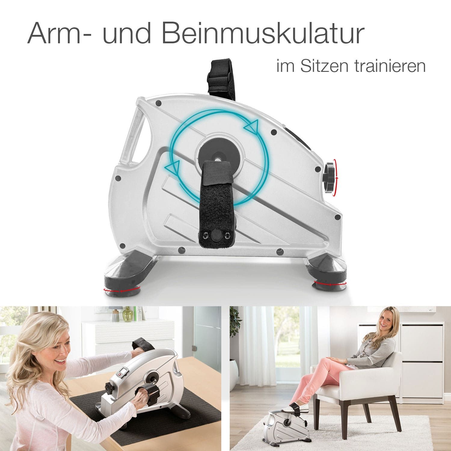 aktivshop Mini Heimtrainer 2.0 mit Anti Rutschmatte