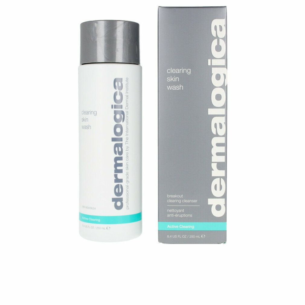 Dermalogica-Produkt und Verpackung. Aufschrift: clearing skin wash, Active Clearing, breakout clearing cleanser.