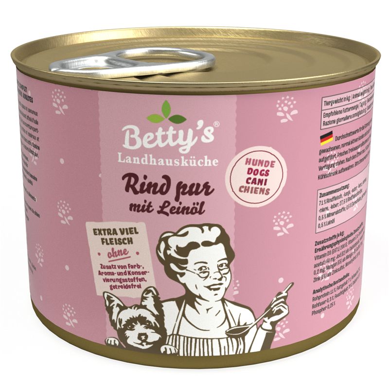Bettys Landhausküche LHK Dog Rind pur mit Leinöl