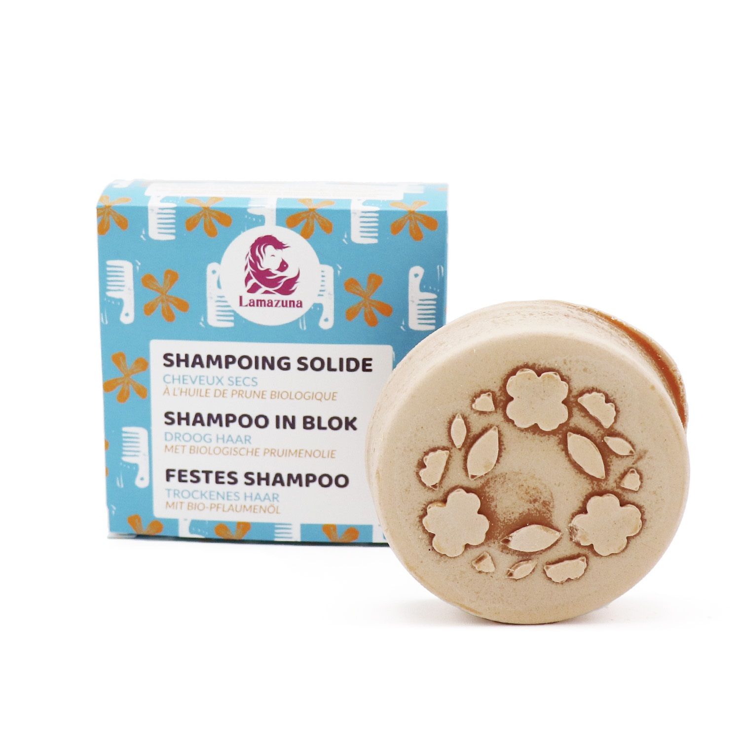 Lamazuna Organic Festes Shampoo mit Bio Pflaumenöl für trockenes Haar