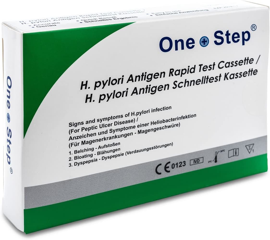 One+Step Helicobacter Pylori Schnelltestkassette (Stuhl) - Magenkeim Test - Selbsttest für Zuhause