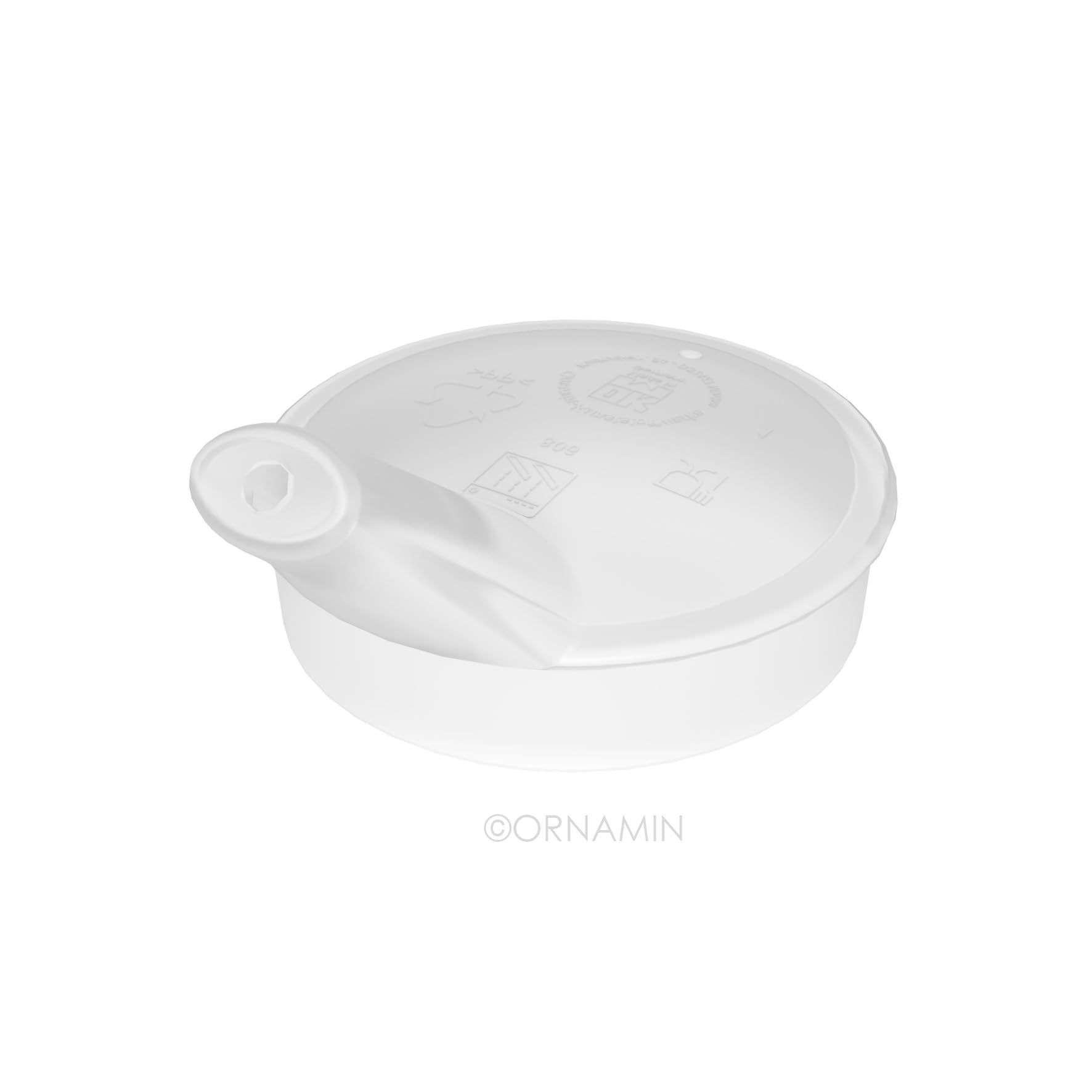 ORNAMIN Becher Ringe gelb, mit Schnabelaufsatz klein