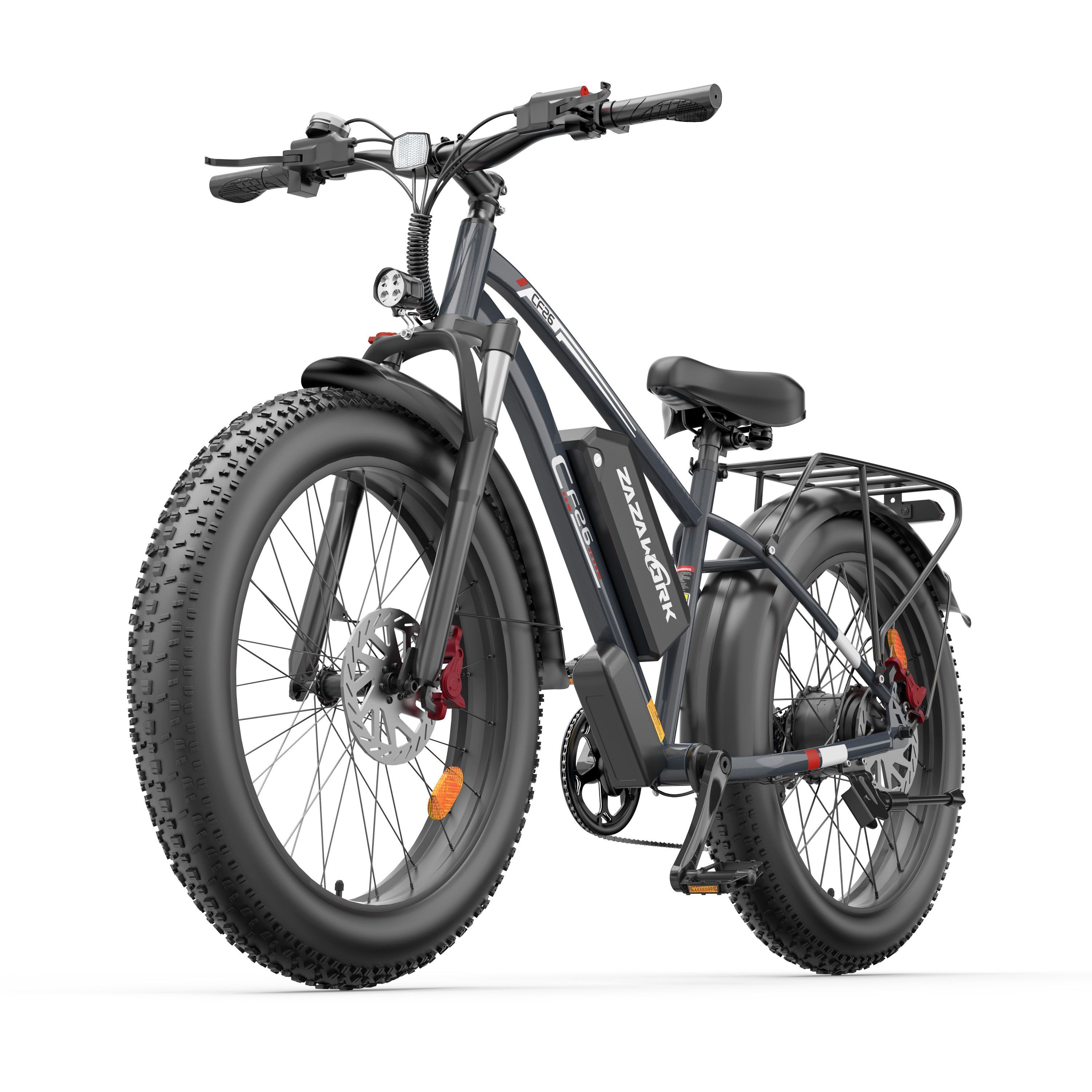 ZAZAWORK CF26 E-Bike für Erwachsene, 48V 20Ah Akku, hydraulische Scheibenbremsen