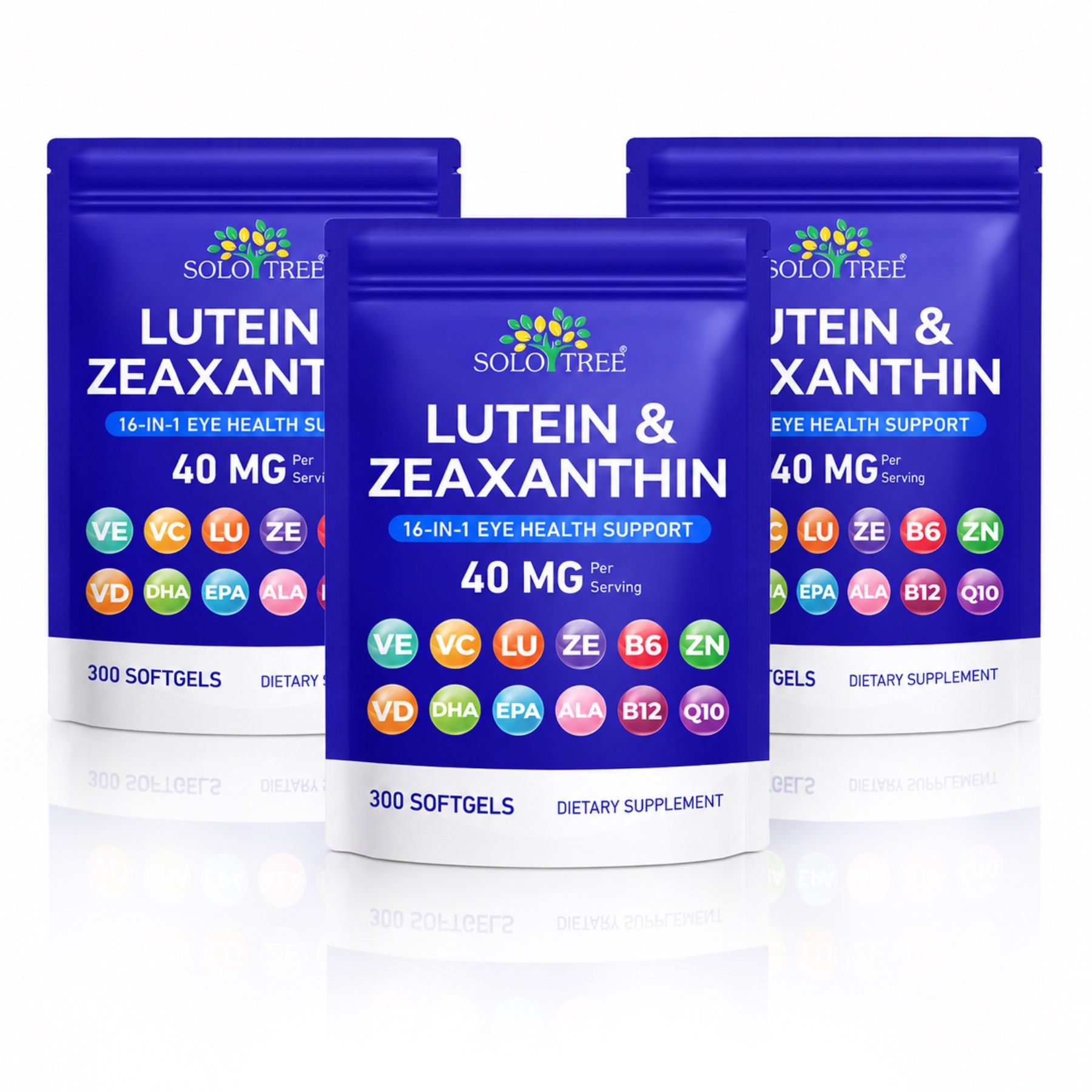 P-beauty Lutein Zeaxanthin 40mg Augenkomplex DHA EPA Q10 Vitamin A C E