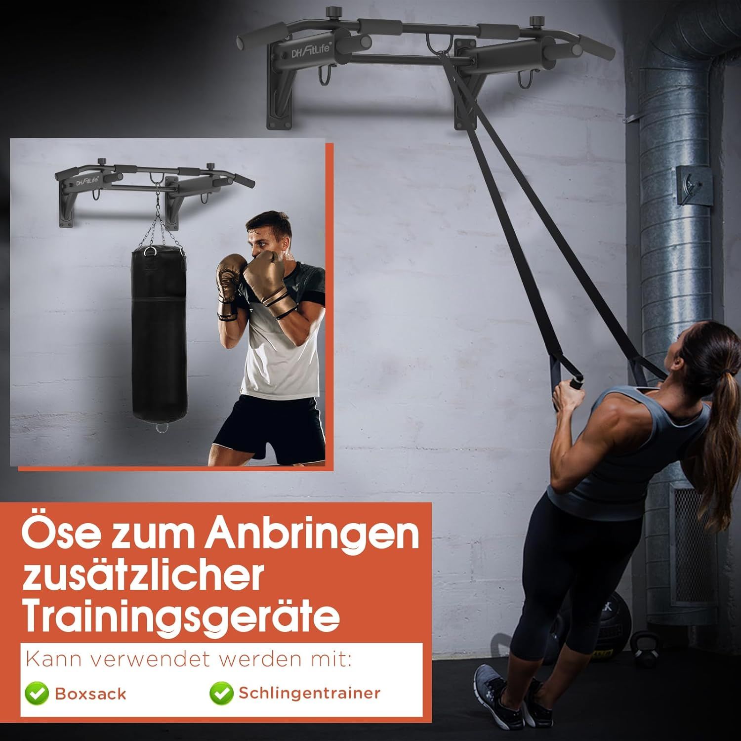 DH FitLife Wandmontage Klimmzugstange