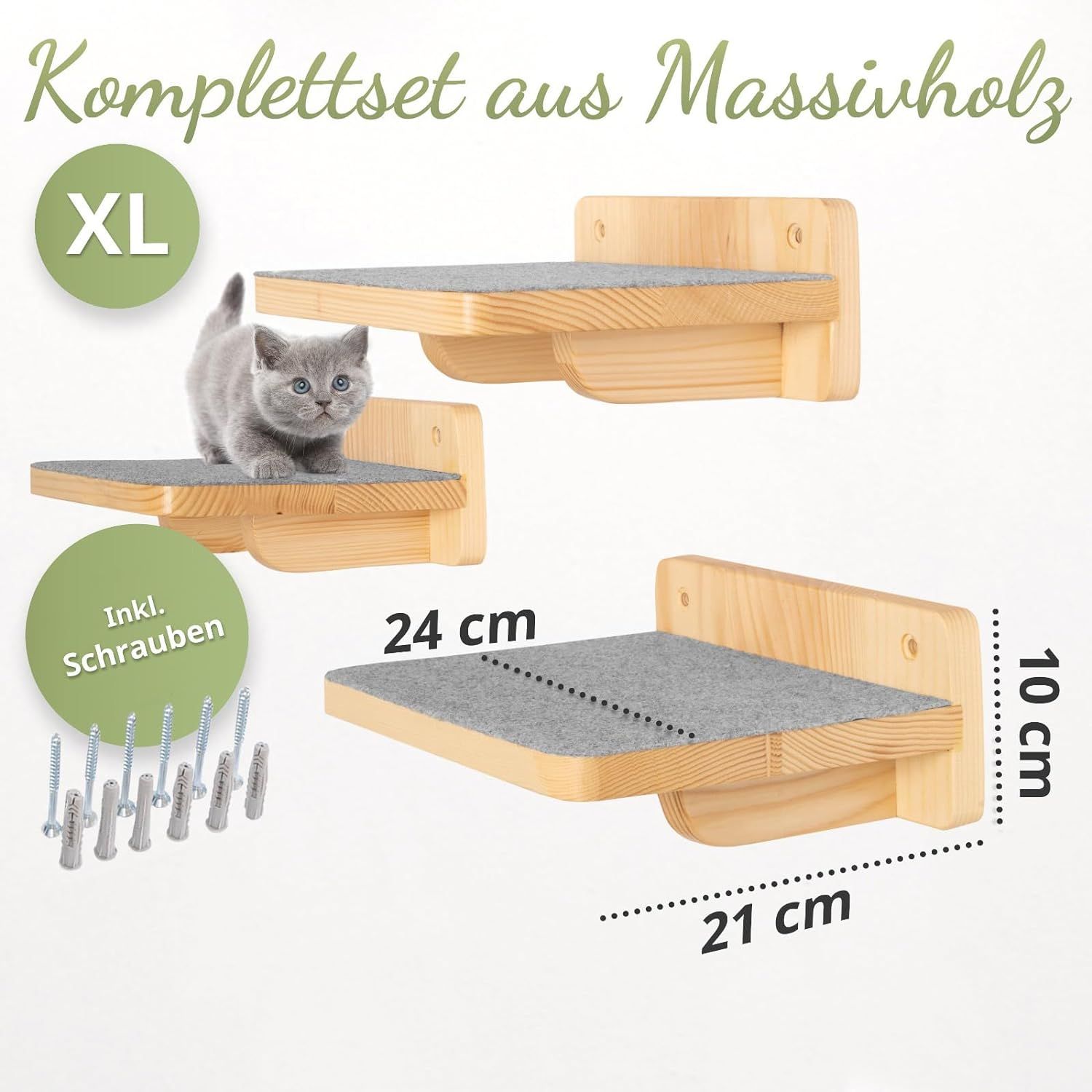 WOOWOOD® Katzentreppen Wand XL (3-teilig)