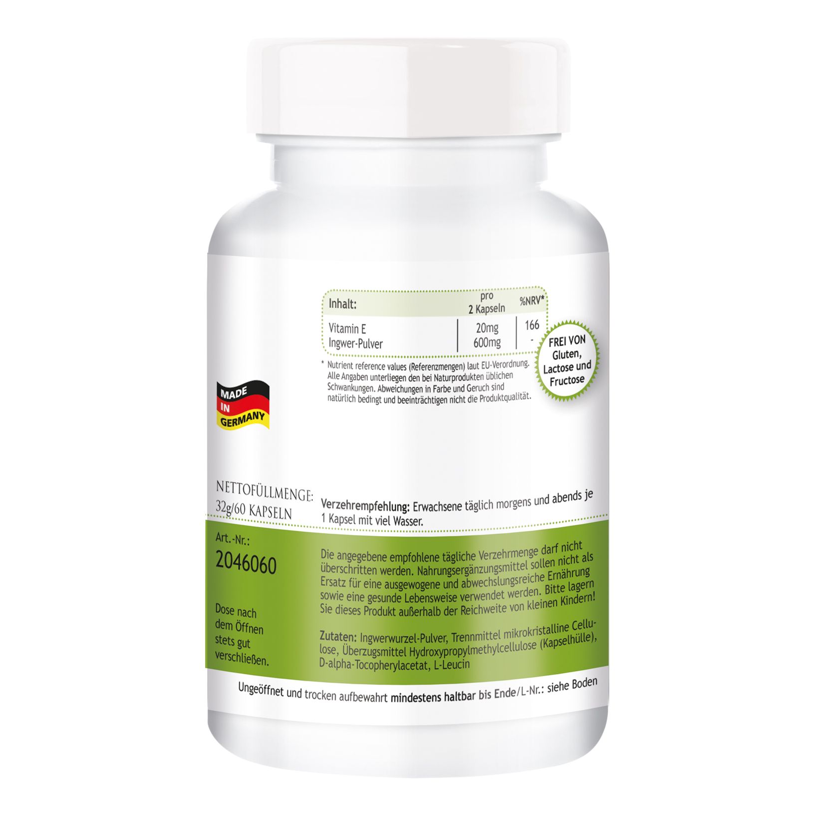 Ingwer Plus Vitamin E | Warnke Vitalstoffe