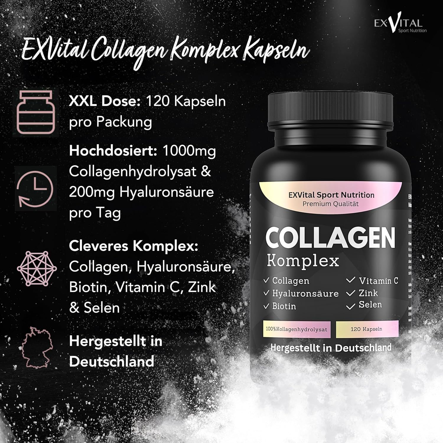 EXVital® Collagen Hyaluronsäure Komplex 120 Kapseln Kollagen