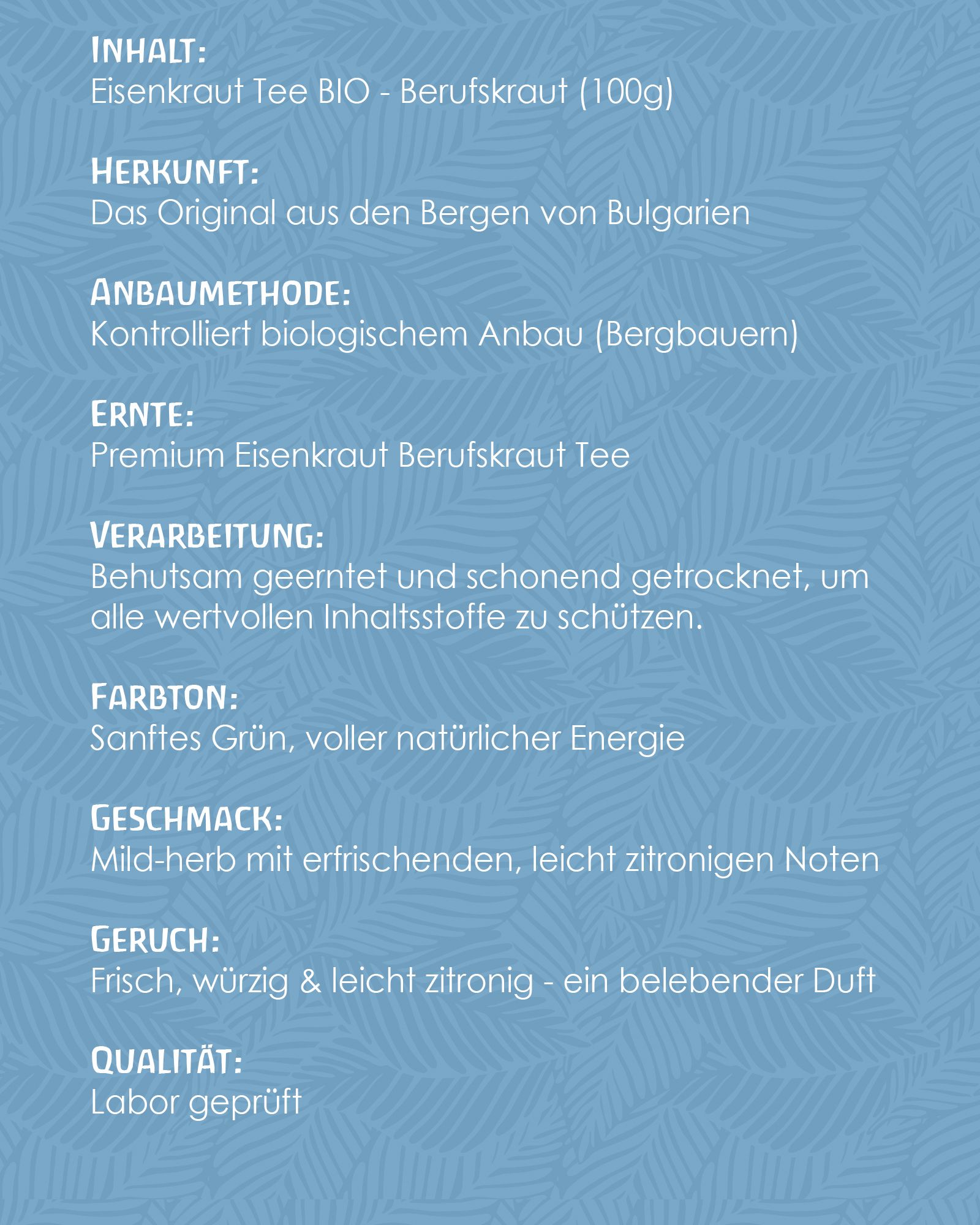 Tausendkraut Eisenkraut Tee BIO - Berufskraut