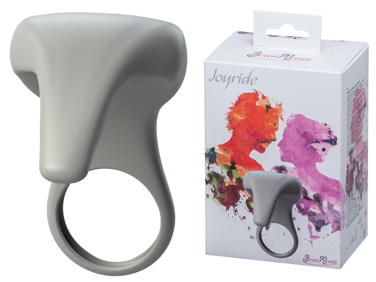 BeauMents Joyride Cool Grey Produkt und Verpackung. Grauer Ring mit Verpackung.