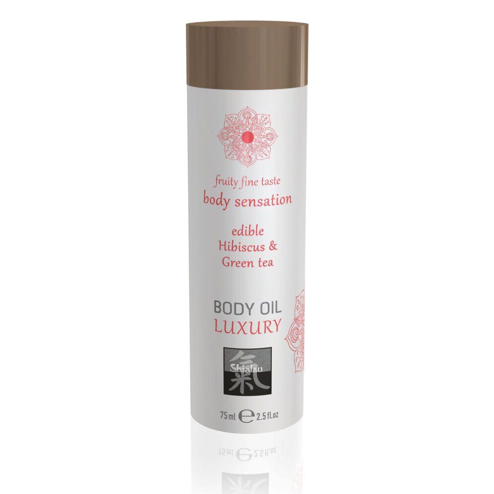 Luxury Body Oil, essbar, Hibiskus & Grüner Tee. 75ml.
