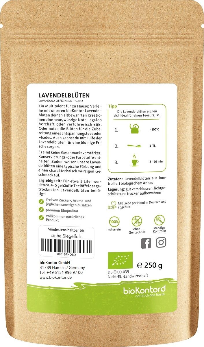 bioKontor Lavendelblüten 250 g Tee