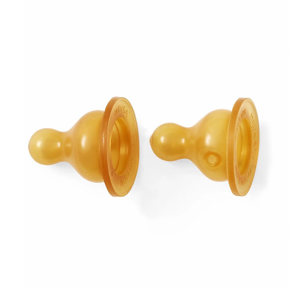 Hevea Trinksauger für Babyfläschchen Naturkautschuk Set 3-24 Monate 2 St