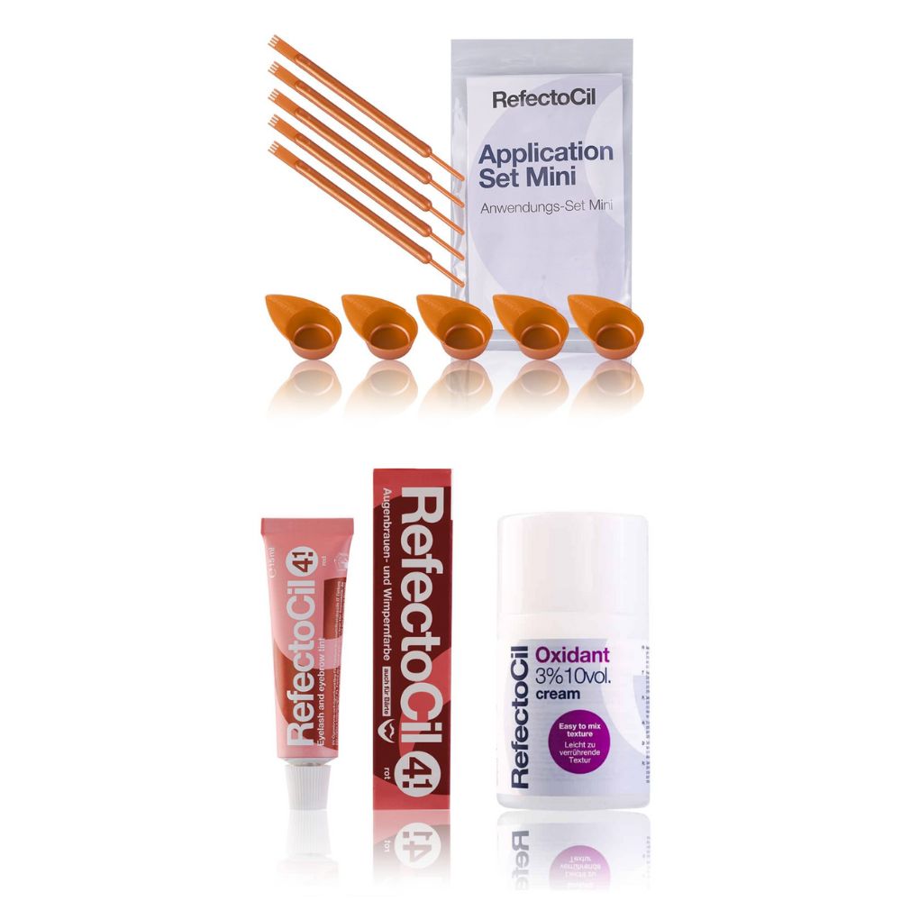 Refectocil Wimpernfarbe rot 4.1 & Oxidant Creme 3% Mini-Anwendungs Set 15 ml