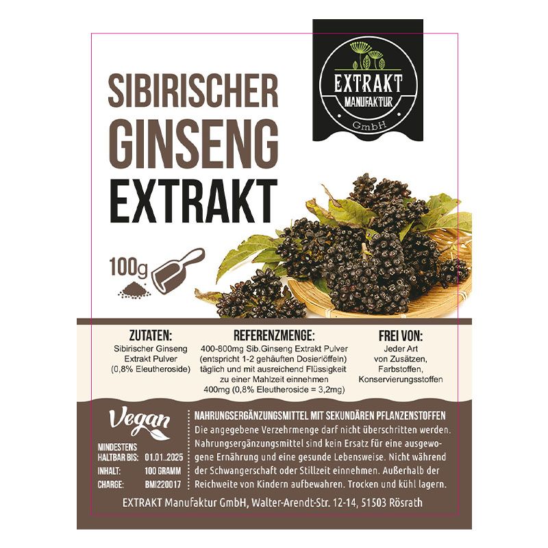 Extrakt Manufaktur Sibirischer Ginseng Extrakt Pulver