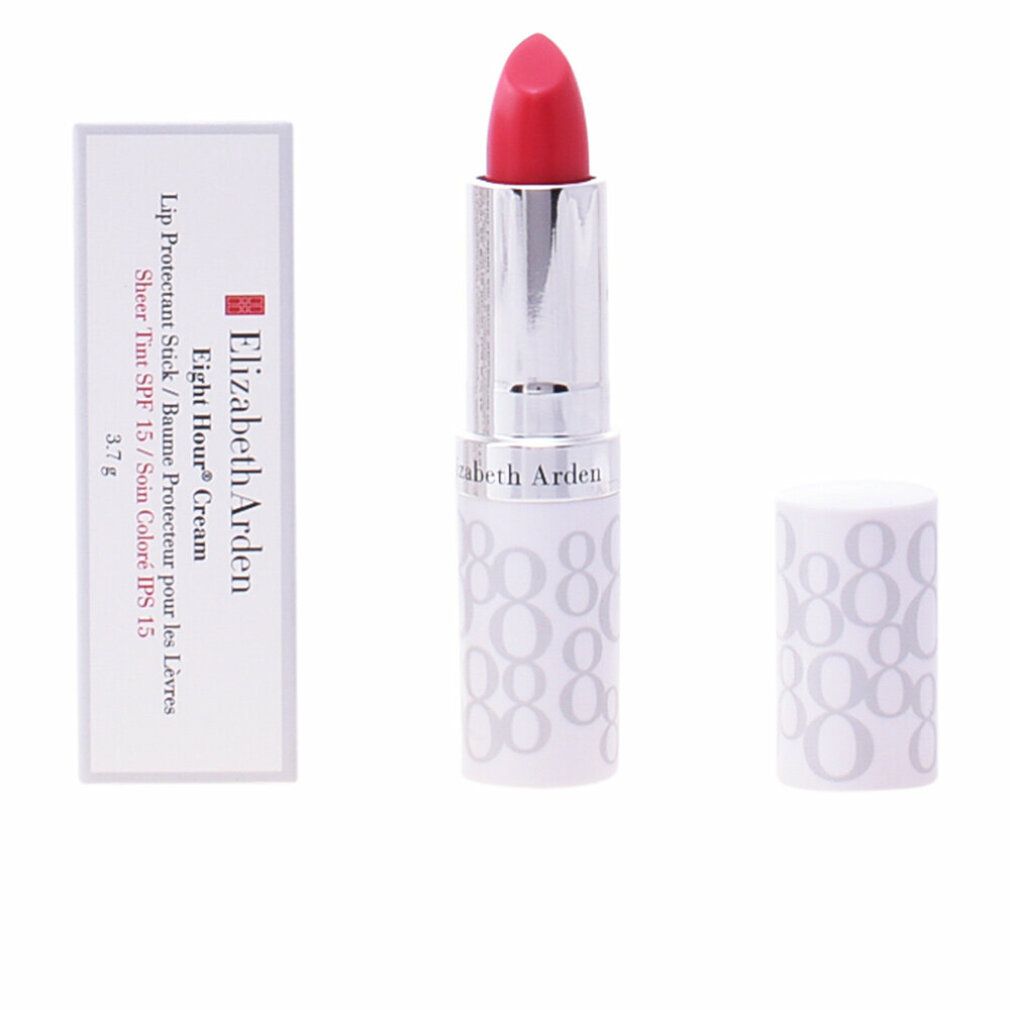 Lippenstift, silberfarben, mit rotem Lippenstift. Weißer, nummerierter Schaft.