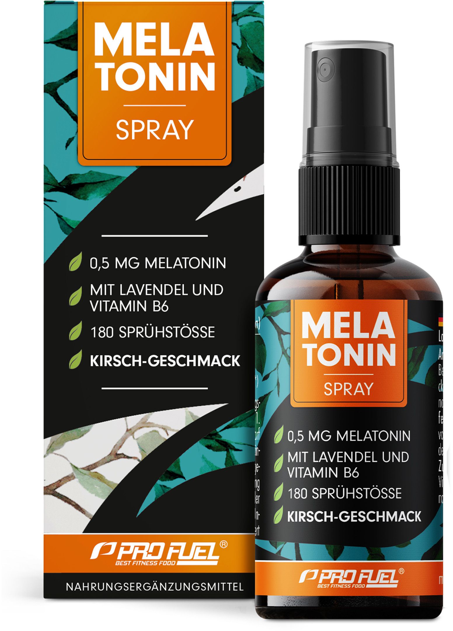 ProFuel - Melatonin Einschlaf-Spray 30 ml – 0,5 mg + Lavendel & Vitamin B6 Tropfen