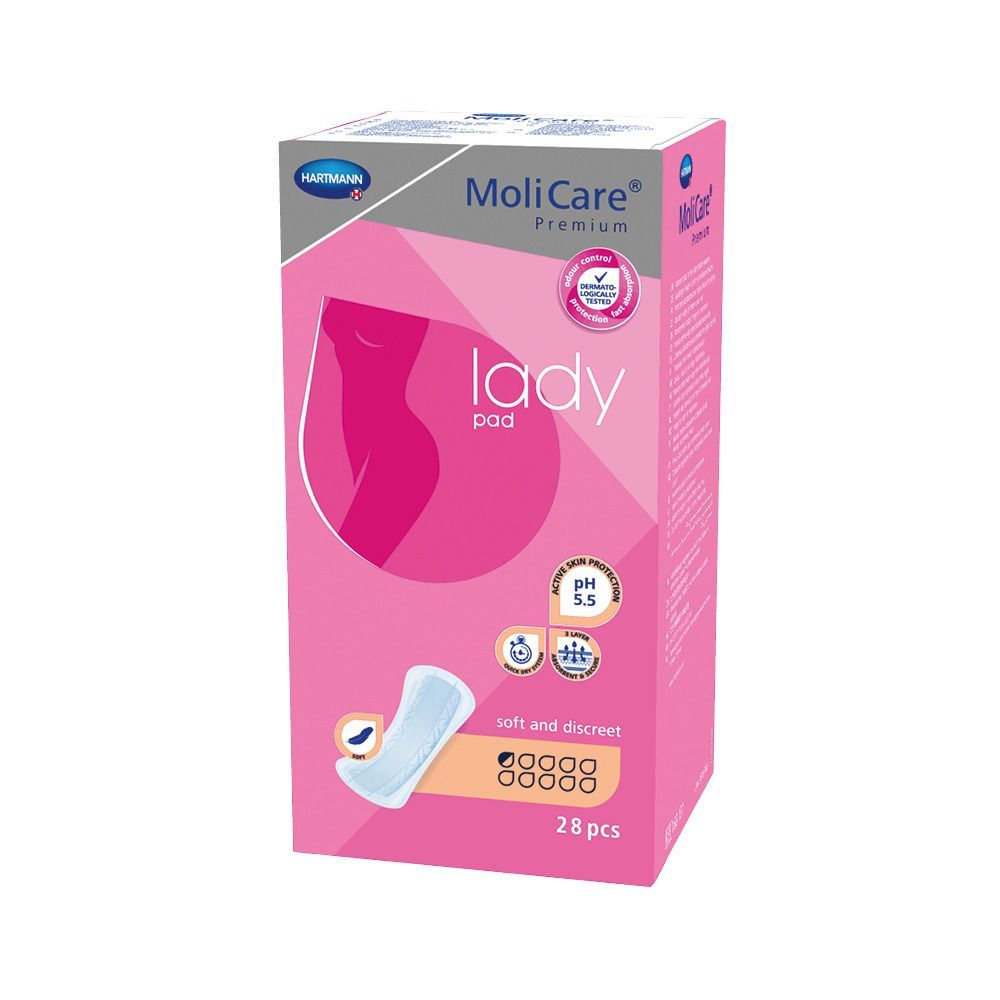 MoliCare Premium lady pad 0,5 Tropfen, Inkontinenzeinlage für Frauen bei Blasenschwäche, Aloe Vera