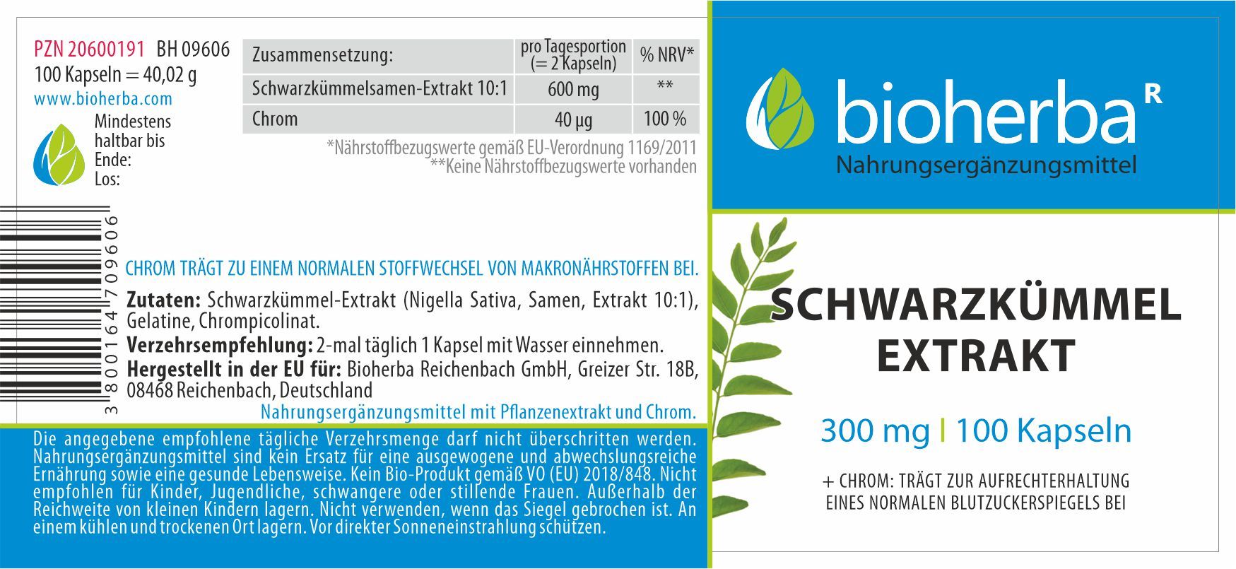 Bioherba Schwarzkümmel Extrakt Kapseln