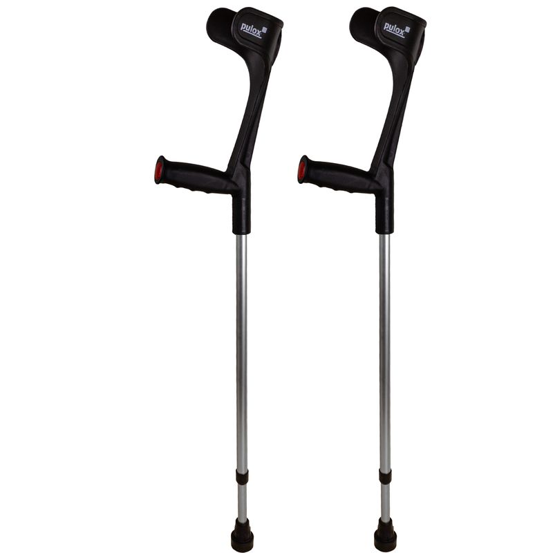 Krücken Paar Schwarz Klassiker 140 Kg von Ossenberg mit Ergo Softgriff Gehhilfe pulox-Design
