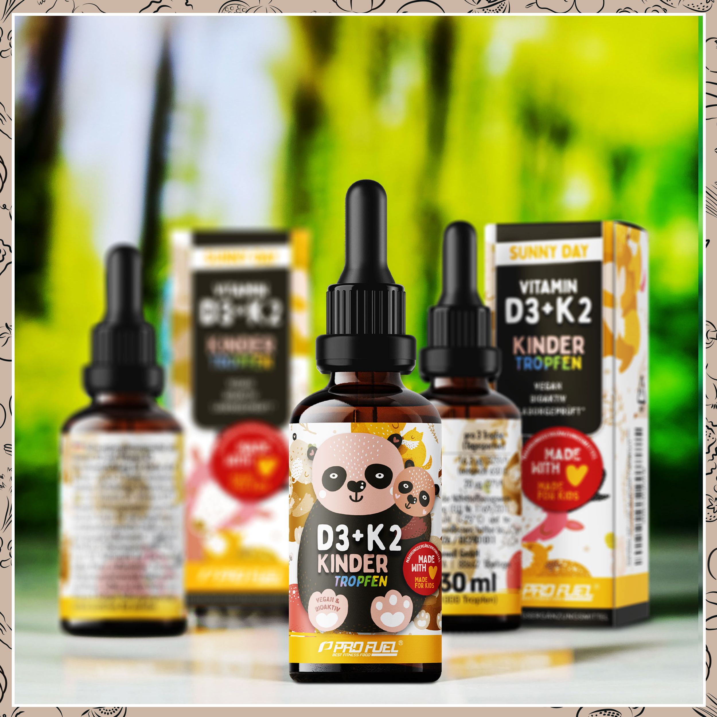 ProFuel - Vitamin D3 + K2 KINDER Tropfen 1000x für 333 Tage