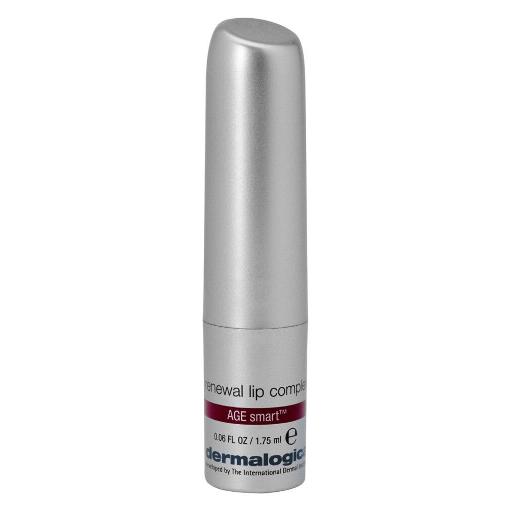 Silberner Applikator mit silberner Kappe, die schräg abgeschnitten ist. Enthält 'AGE smart' Renewal Lip Complex.