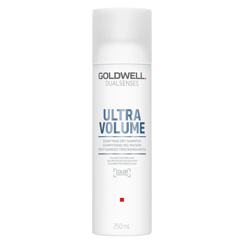 Weißes Shampoo-Spray mit Aufschrift Goldwell Dualsenses Ultra Volume. 250 ml. Trockenshampoo.