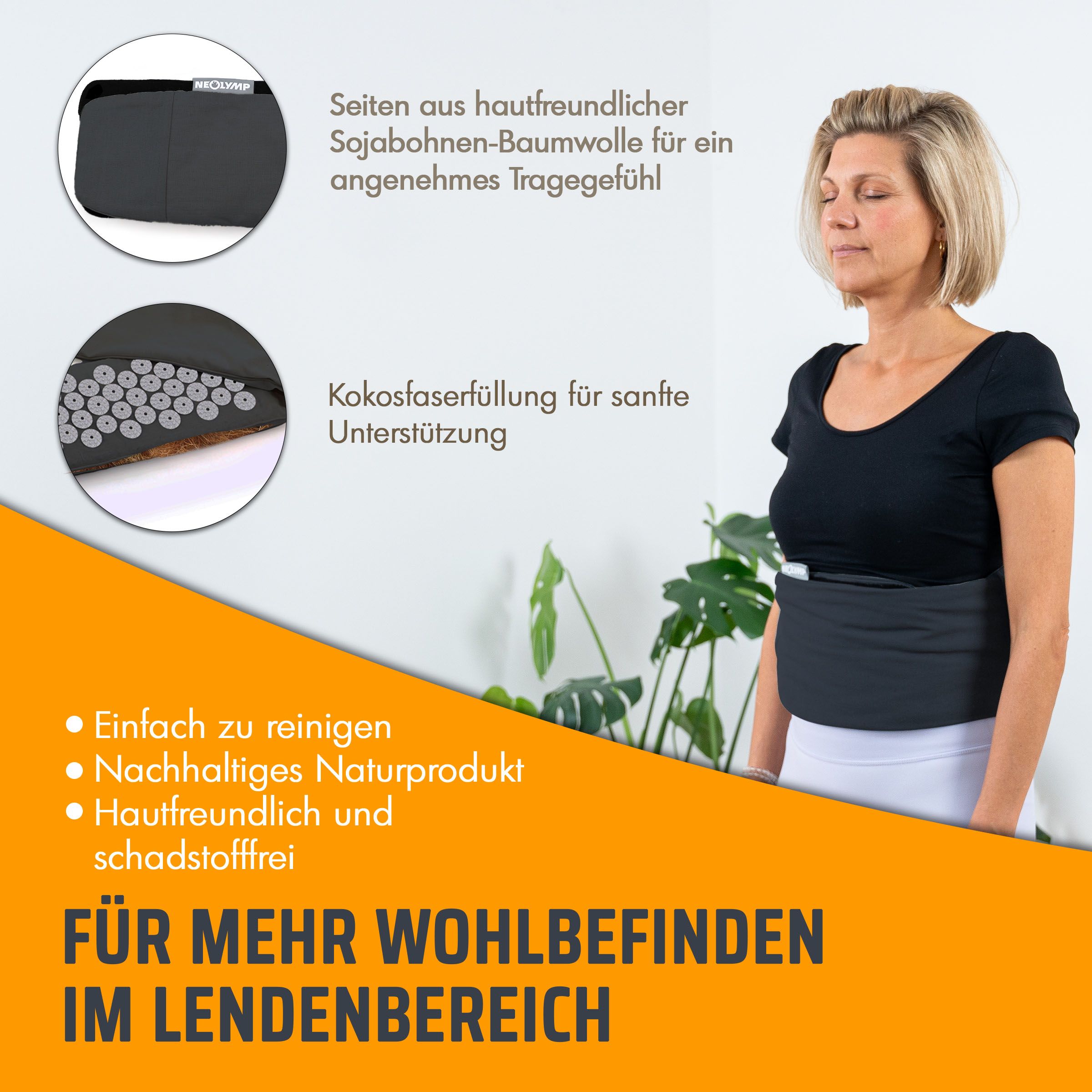 NEOLYMP Akupressur Lendengürtel Grau