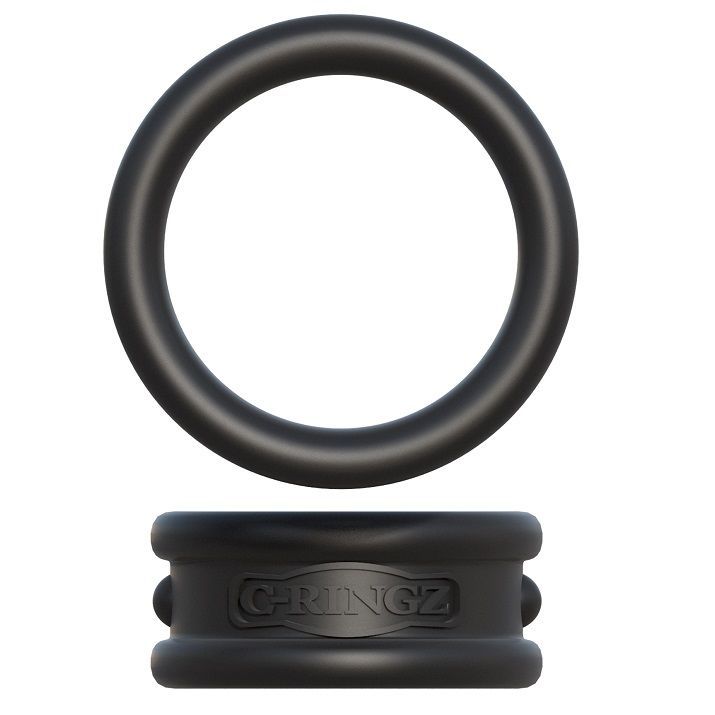 Ein schwarzer Silikonring und ein kleinerer Ring mit doppelter Rille.