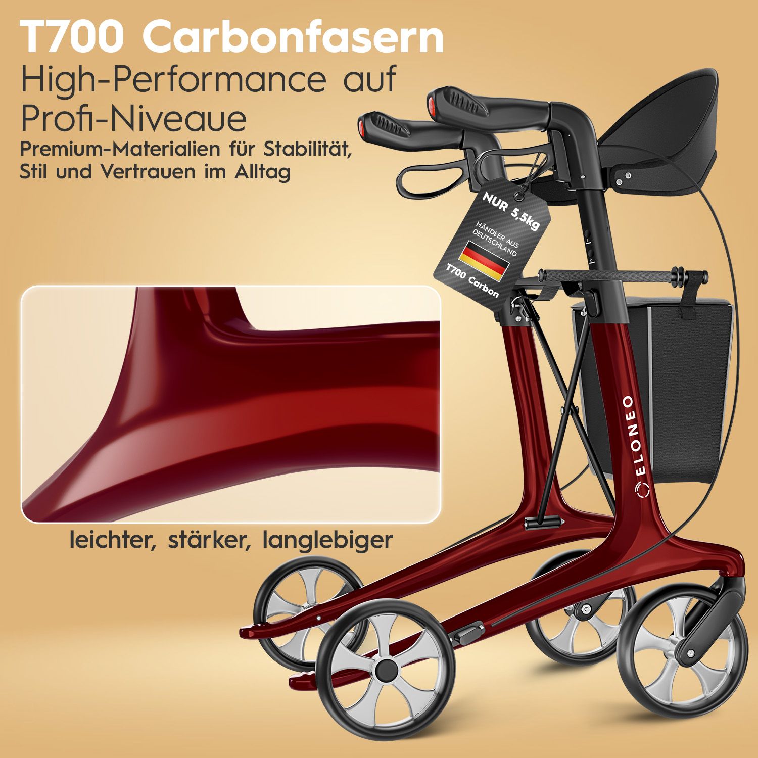ELONEO Carbon Rollator - L