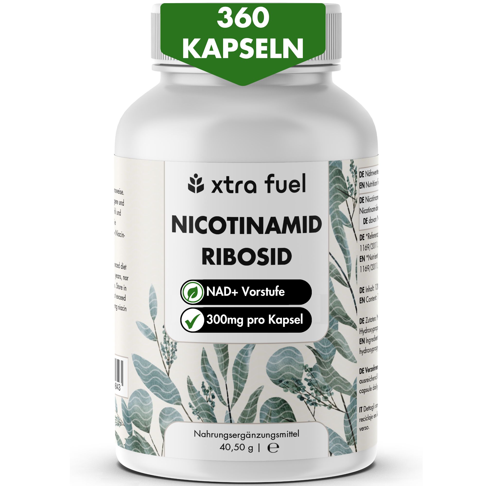 Nicotinamid Ribosid - Nad+ Vorstufe mit Niacin für Energie & Vitalität* 122 g Kapseln