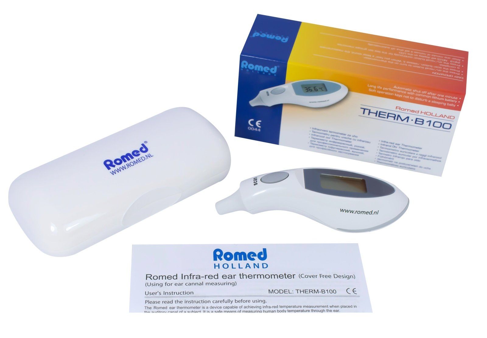 Romed Infrarot Ohr Fieberthermometer digital inkl. Tasche und Batterie
