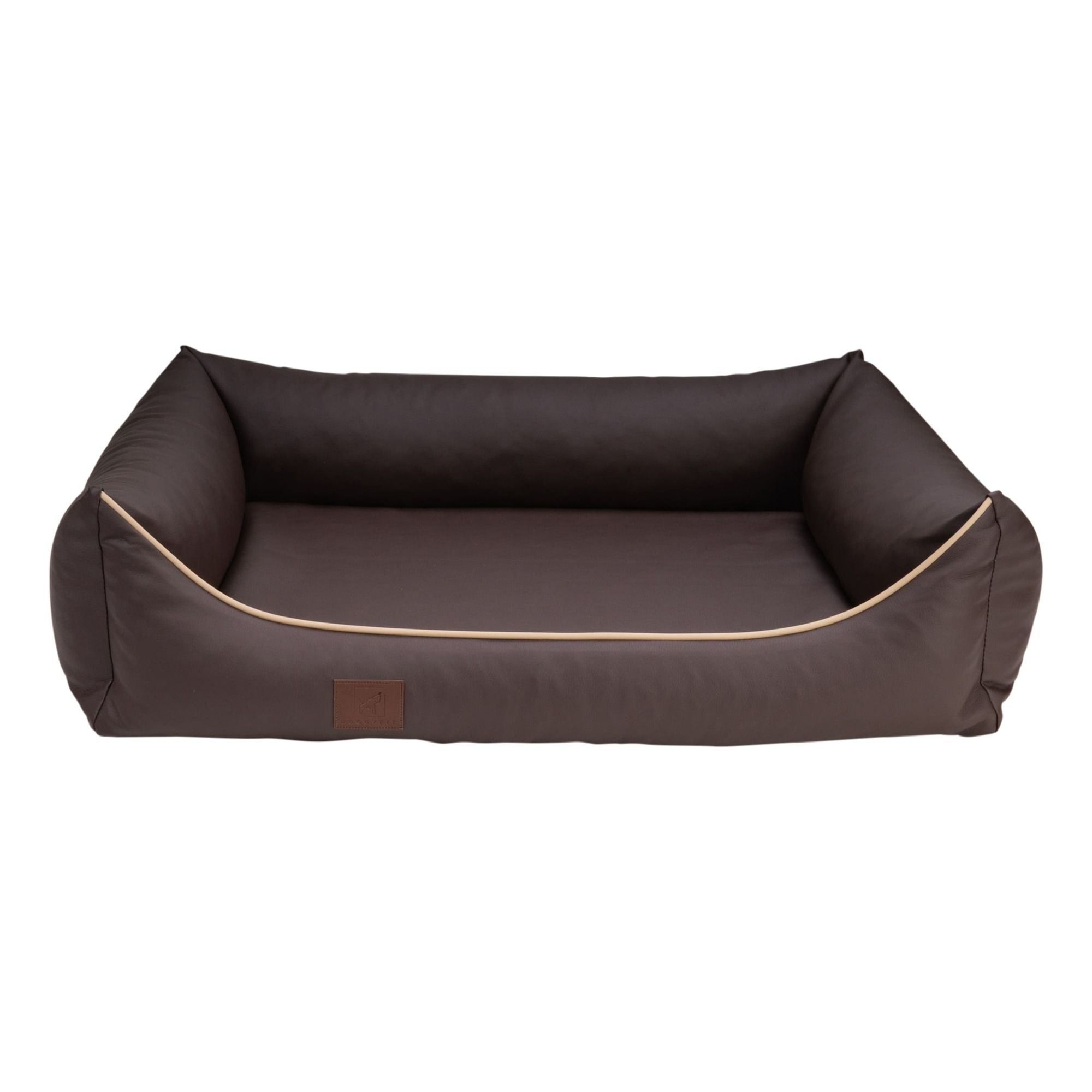 orthopädisches Hundebett "Buddy", Kunstleder, Farbe Braun 100 x 80