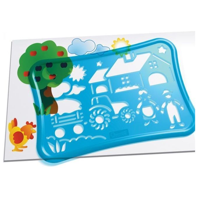 Quercetti 02645 - Gioco Stencil Design Farm Set per Disegnare