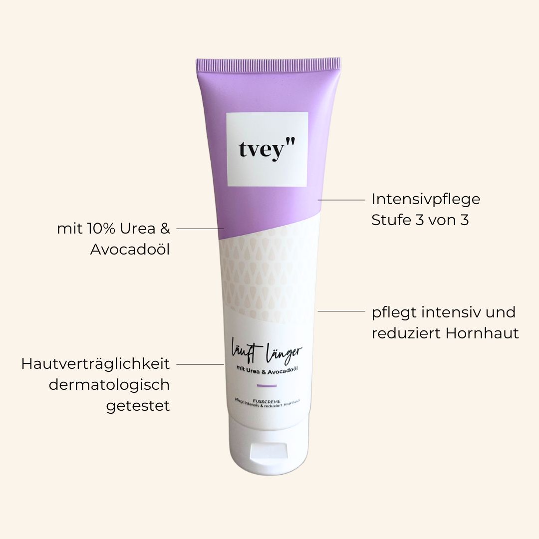 tvey" Fußcreme läuft länger