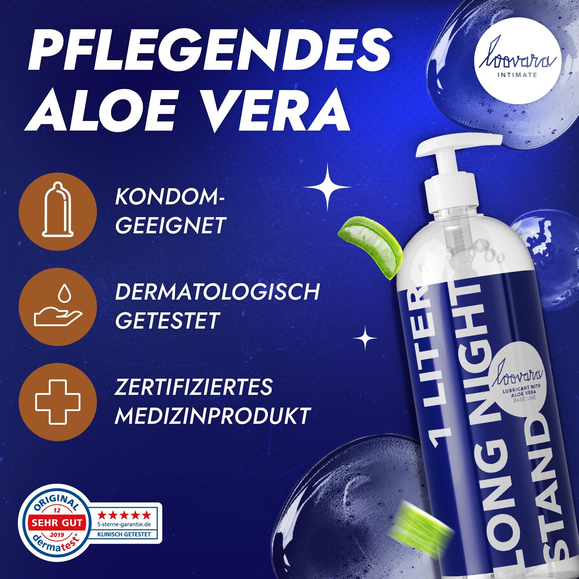 Gleitgel mit Aloe Vera, zertifiziertes Medizinprodukt, kondomgeeignet.