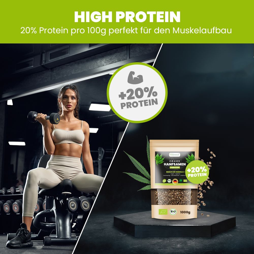 SANUUS® Bio Hanfsamen ungeschält 750g regional aus Bayern