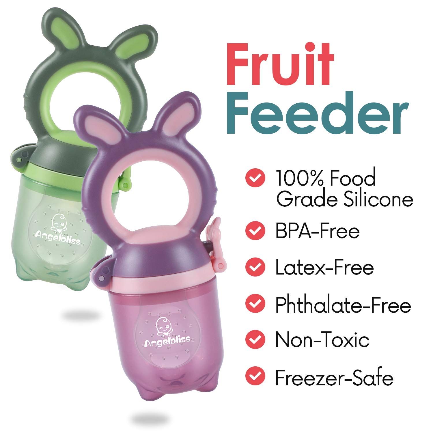 ANGELBLISS Fruchtsauger Baby/Schnuller, Schätzchen Schnuller Obst Gemüse Sauger für 3-24 Monate