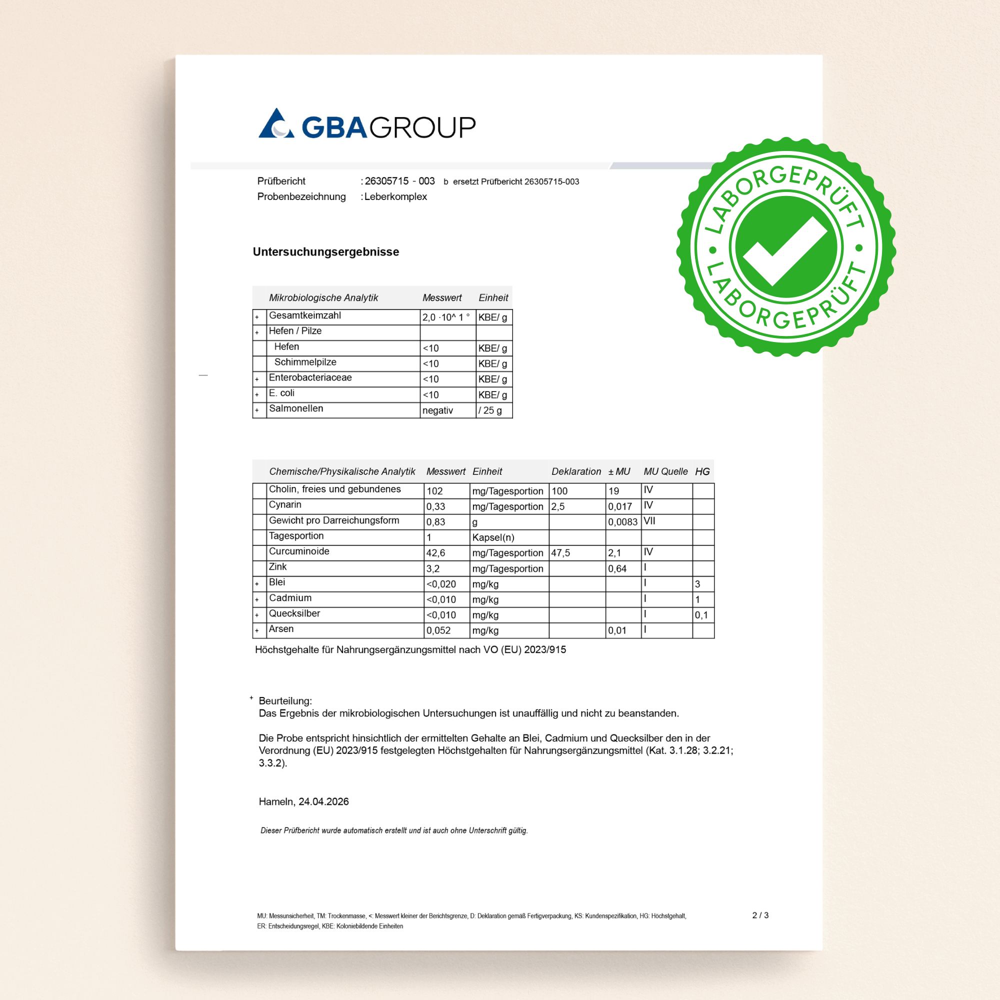 VETAIN Leber Komplex Testsieger Angebot