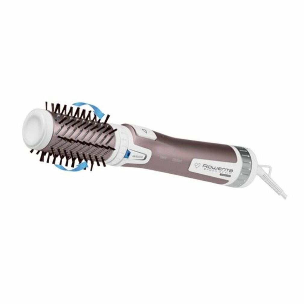 Haarstyling-Bürste mit drehbarem Bürstenkopf. Pfeile zeigen die Drehrichtung.