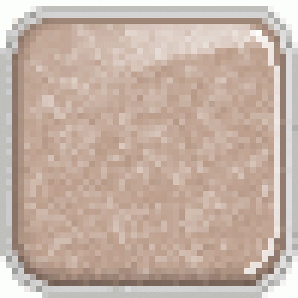 Quadratische, rosafarbene Lidschatten-Textur in einem silbernen Rahmen.
