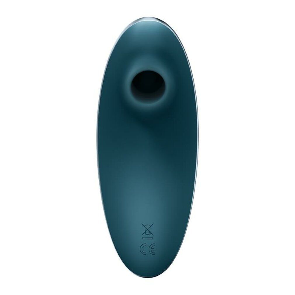 Blaues Wellness-Produkt. Ovale Form mit Öffnung. CE-Kennzeichnung.