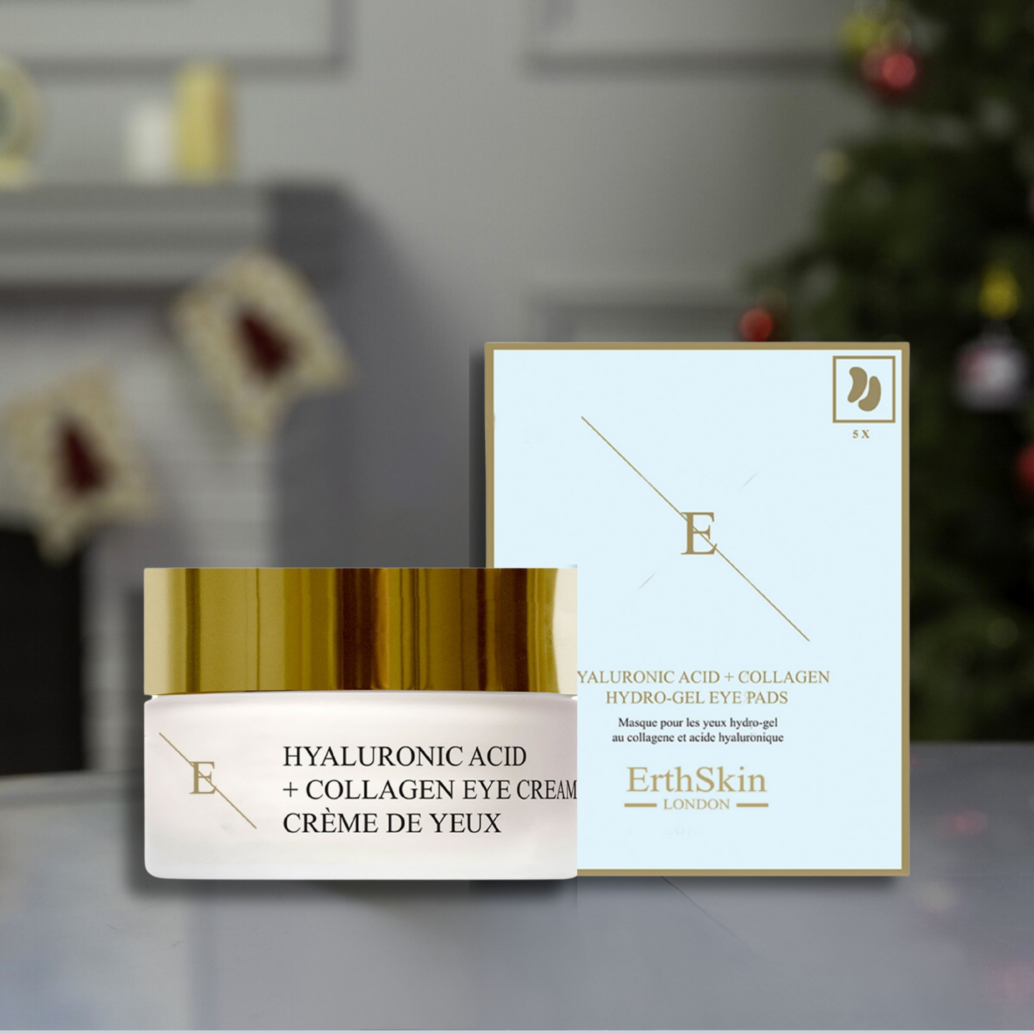 ErthSkin London Hyaluronsäure + Collagen Pro Age Augencreme + Augenpads set