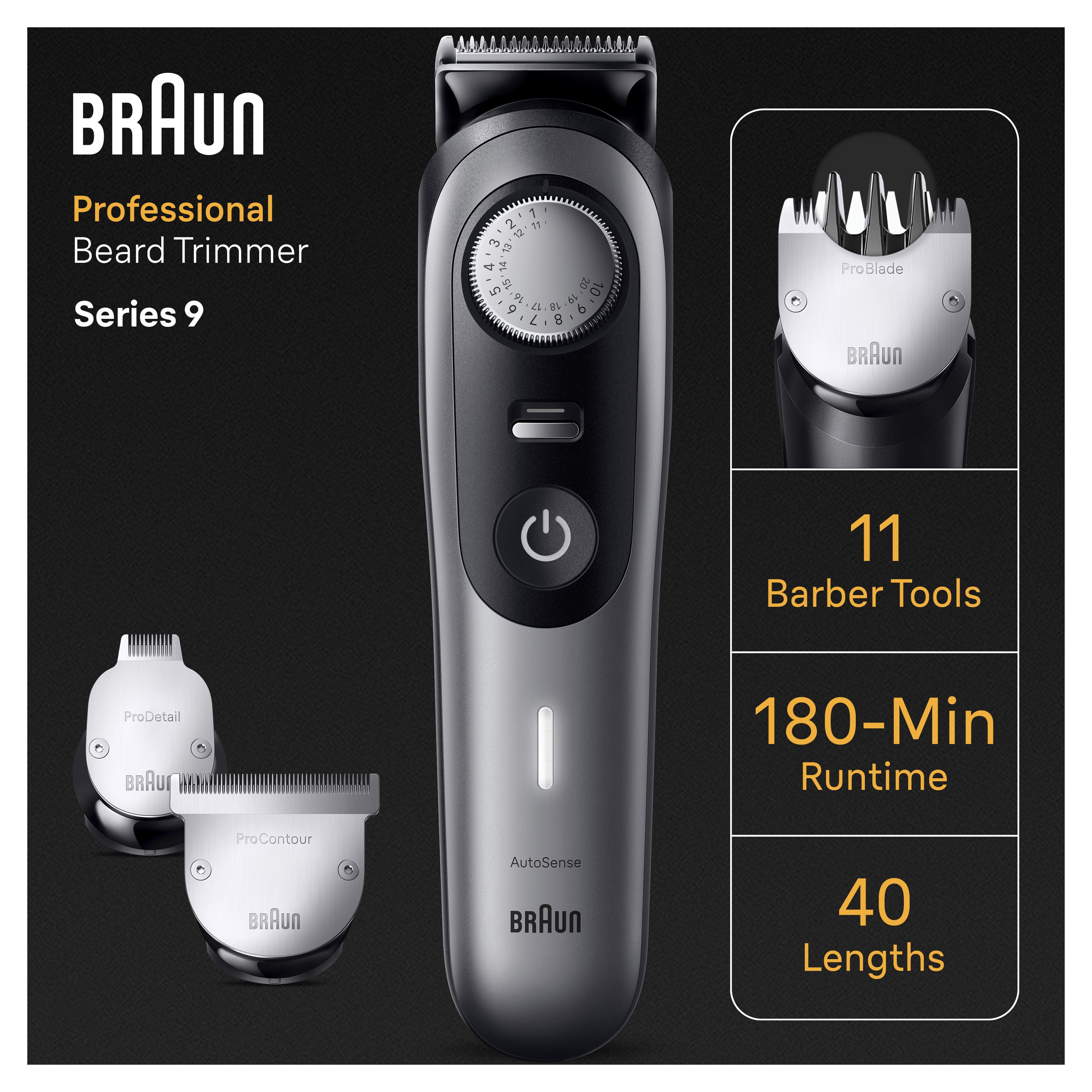 Braun - Barttrimmer "BT9420" in Schwarz/Grau