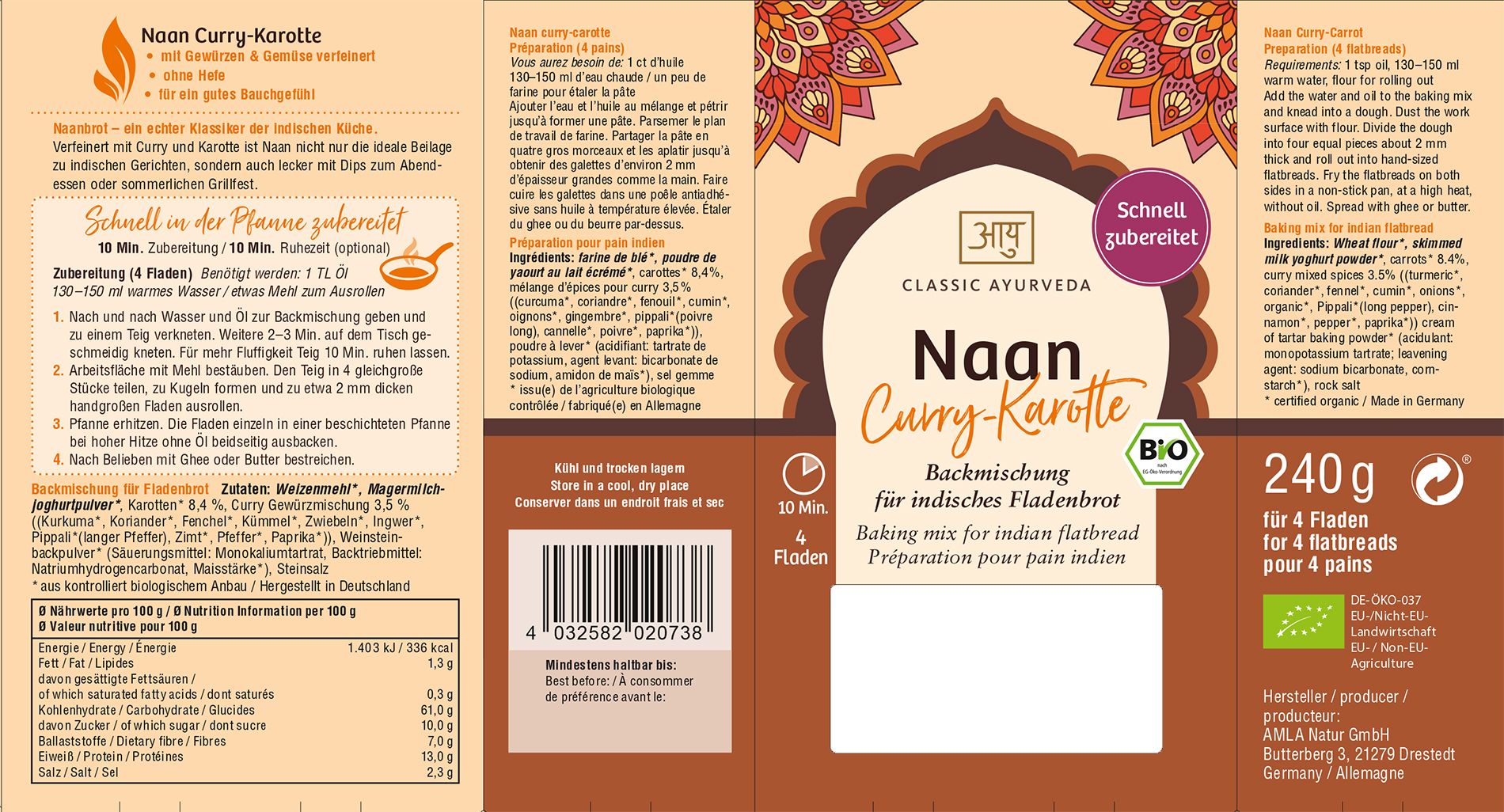 Amla Natur - Naan Curry-Karotte, bio